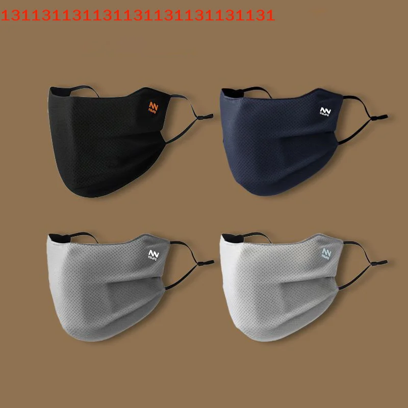 قناع وجه واقٍ من الأشعة فوق البنفسجية مسامي للرجال، درع ركوب الدراجات الصيفي القابل لإعادة الاستخدام؛ قناع بلون سادة قابل للغسل