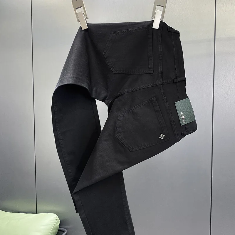 Jeans déFlexdécontractés pour hommes, pantalons à petites jambes, coupe couvertes élastique, polyvalents, haut de gamme, cool, jeune, nouvelle marque