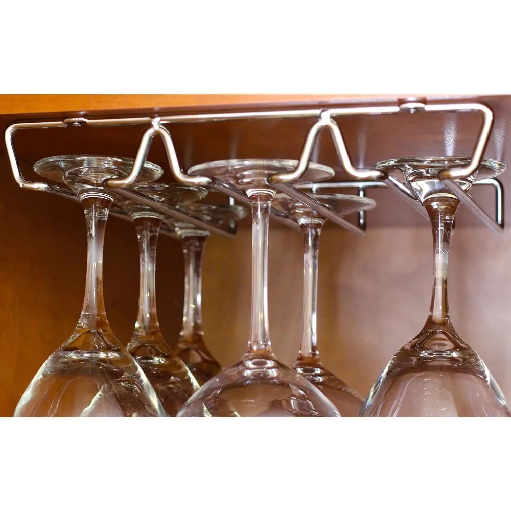 

Подставка для бокалов под шкафом, 3-х направляющий держатель для бокалов с хромированной отделкой для хранения на кухне