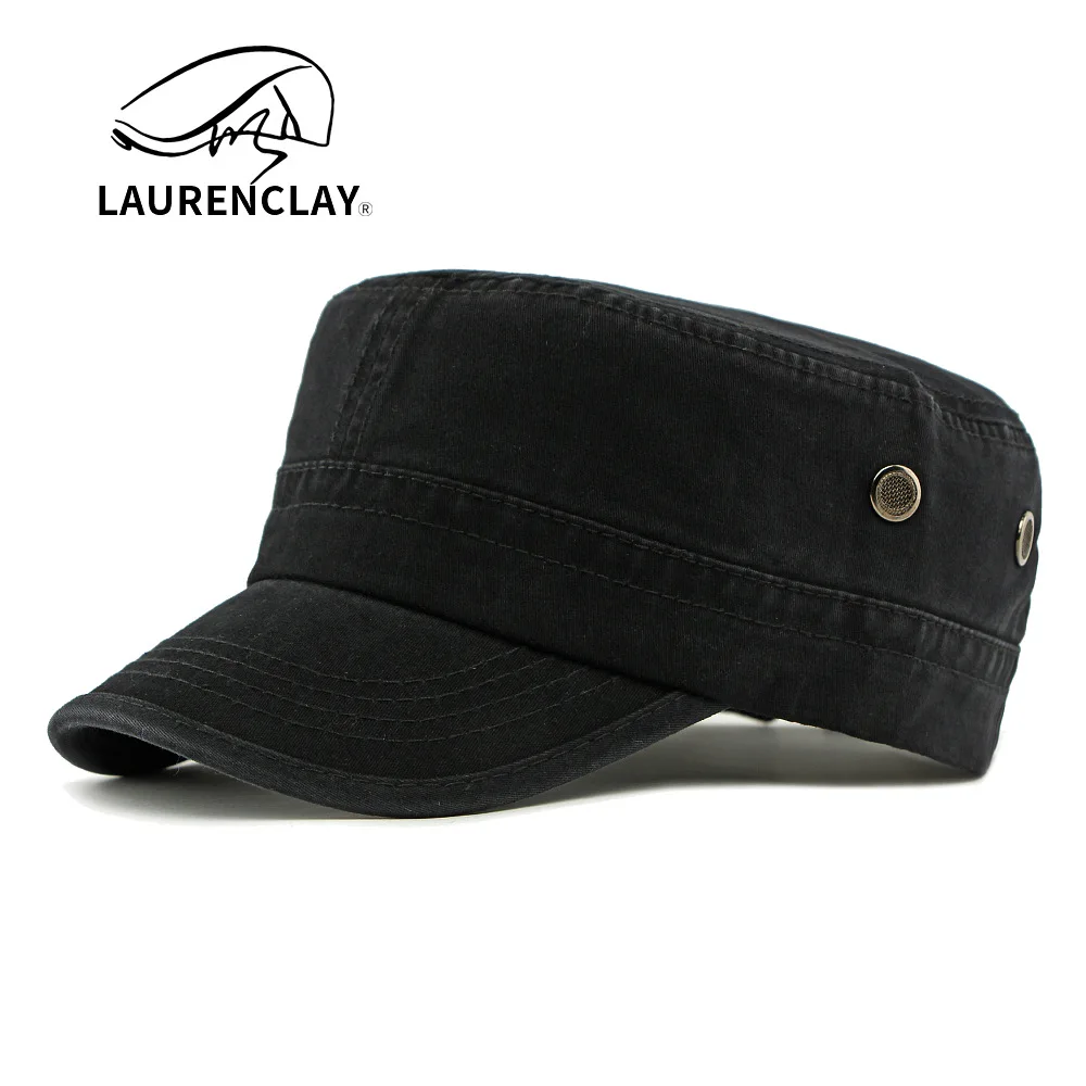 Washed Cotton Hat Men's Flat-top Hat Outdoor Sun Protection Visor Casual Versatile Baseball Cap Women's Military Cap 4