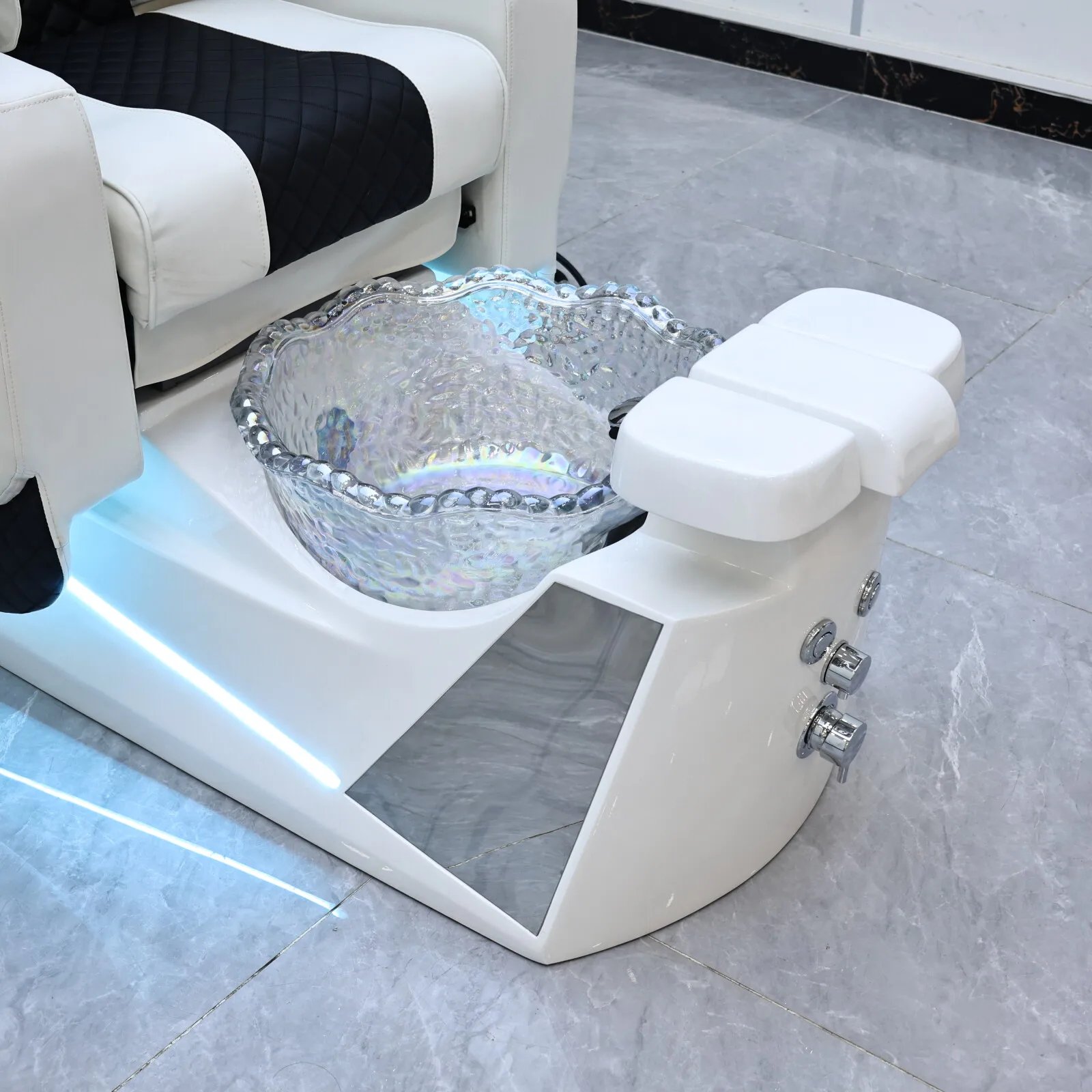 Hochwertiger Fußpflegestuhl, Exklusiver Fußpflegestuhl für Nagelstudios, Fußpflege-Massagesessel, Verstellbarer Fußbad-Therapiesessel – Detail 10
