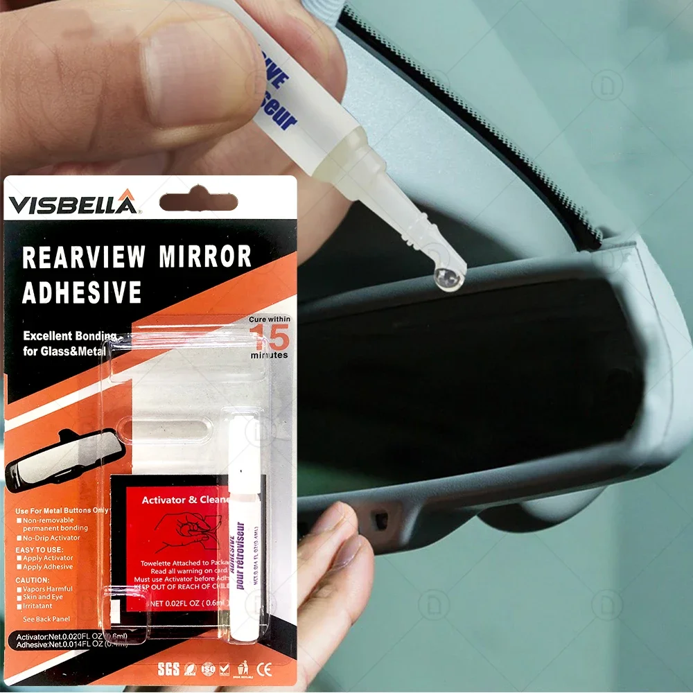 

Car Rearview Mirror Adhesive - Fast Drying Repair Glue for Mirror Base, DIY Auto Repair