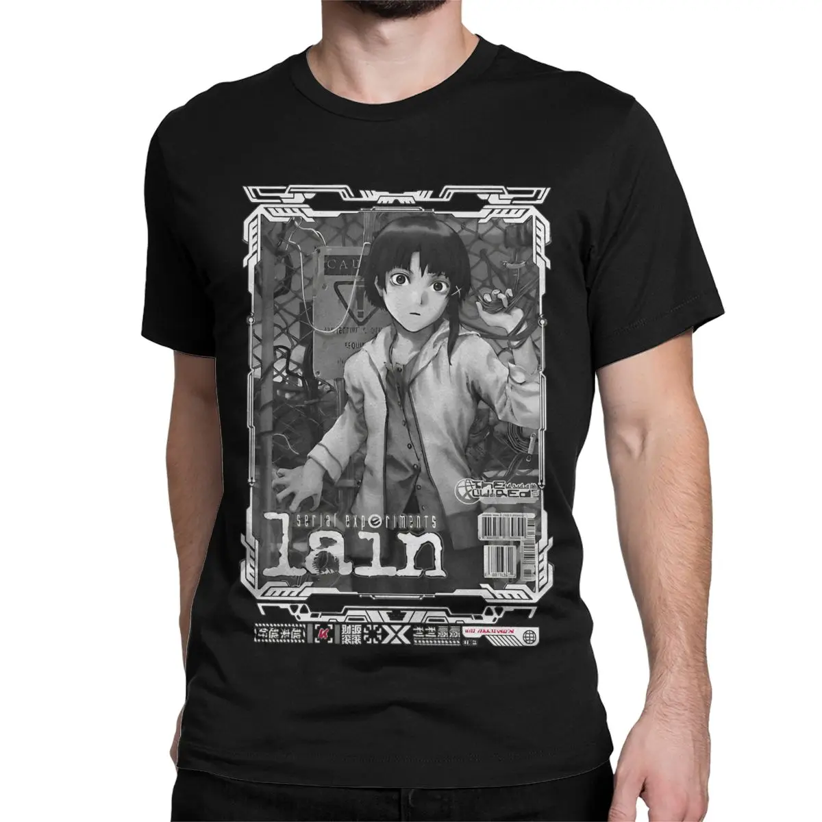 Serial Experiments Lain Wired T Shirts Men Women's 100% Cotton Amazing T-Shirt Anime Lwakura Sci Fi Manga Tees New Arrival