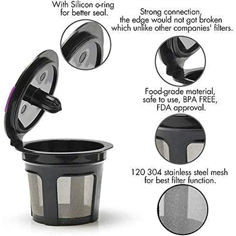 Многоразовые K-чашки, капсулы с фильтром для кофе Keurig, Многоразовые K-капсулы 2,0 и, кофейные капсулы, многоразовые кофейные капсулы