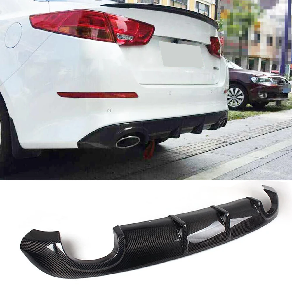 FRP Black / Carbon Fiber Auto Car Rear Bumper Diffuser Lip Spoiler for KIA K5 Optima 2013-2017 Rear Diffuser Lip Guard