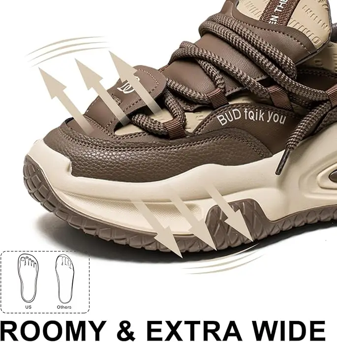 Sepatu Chunky Jalan Pria Fipatbu, Sepatu Sneakers Fashion Pria Sepatu Platform Kasual Nyaman Anti Selip, Retro Ringan