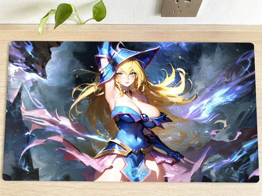

YuGiOh Custom Playmat Dark Magician Girl TCG CCG Mat Trading Card Game Mat Table Desk Gaming Play Mat Mouse Pad Free Bag