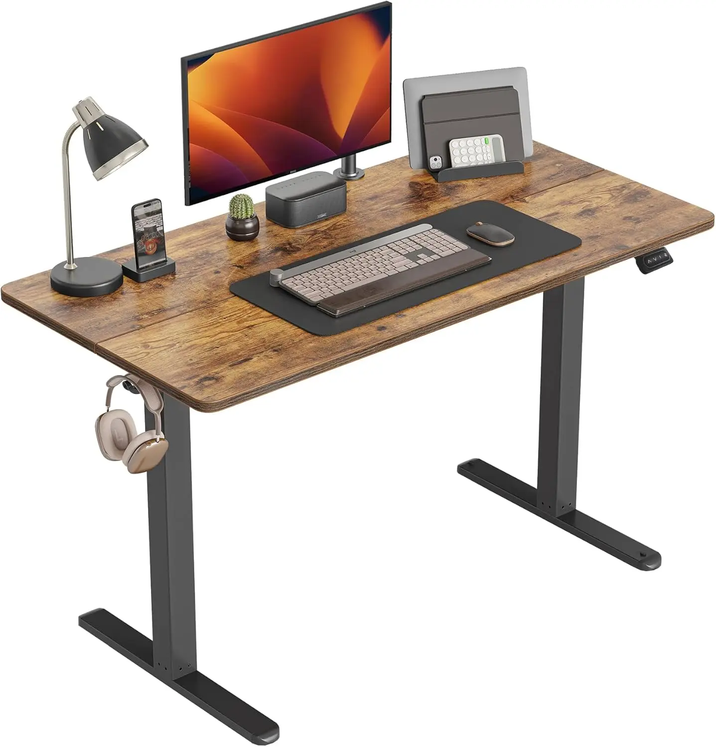 

Electric Standing Desk, 48 x 24 Inches Height Adjustable Sit Stand Desk, Ergonomic Home Office Computer Workstation, Ru