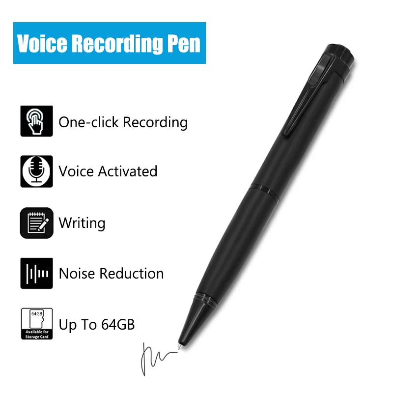 8GB 16GB 32GB 64GB مسجل صوت رقمي المهنية تسجيل الصوت الحد من الضوضاء المحمولة اجتماع الأعمال قلم تسجيل #1