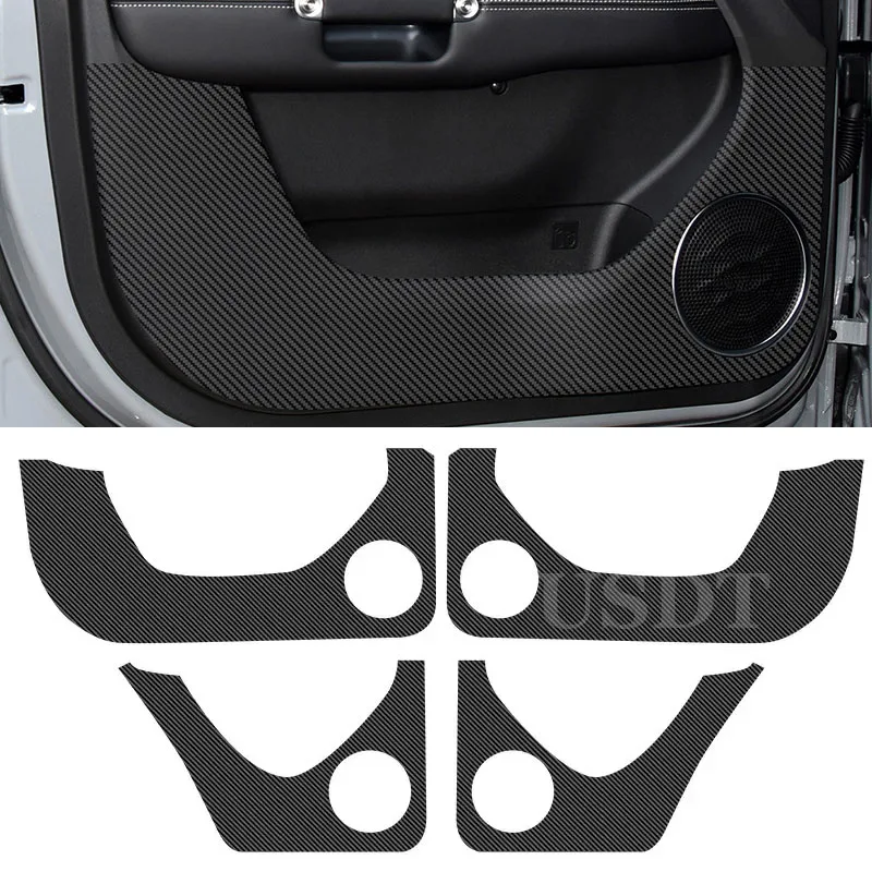 

4PCS For Great Wall WEY Tank 300 2021 2022 2023 2024 Leather Carbon Fiber sticker Door Anti Kick Cover Door Sill Protect Mat
