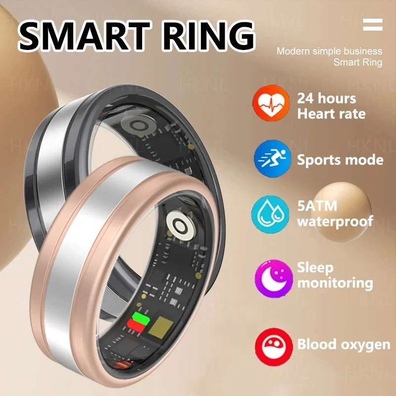 

Smart Ring 2024 Men Women Health Detection Heart Rate Sleep Monitor Sports Tracker IP68 Waterproof Big Battery R18 For Men Women