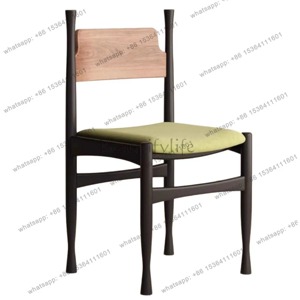 French retro dining chair medieval solid wood designer restaurant home hotel backrest dressing chair
