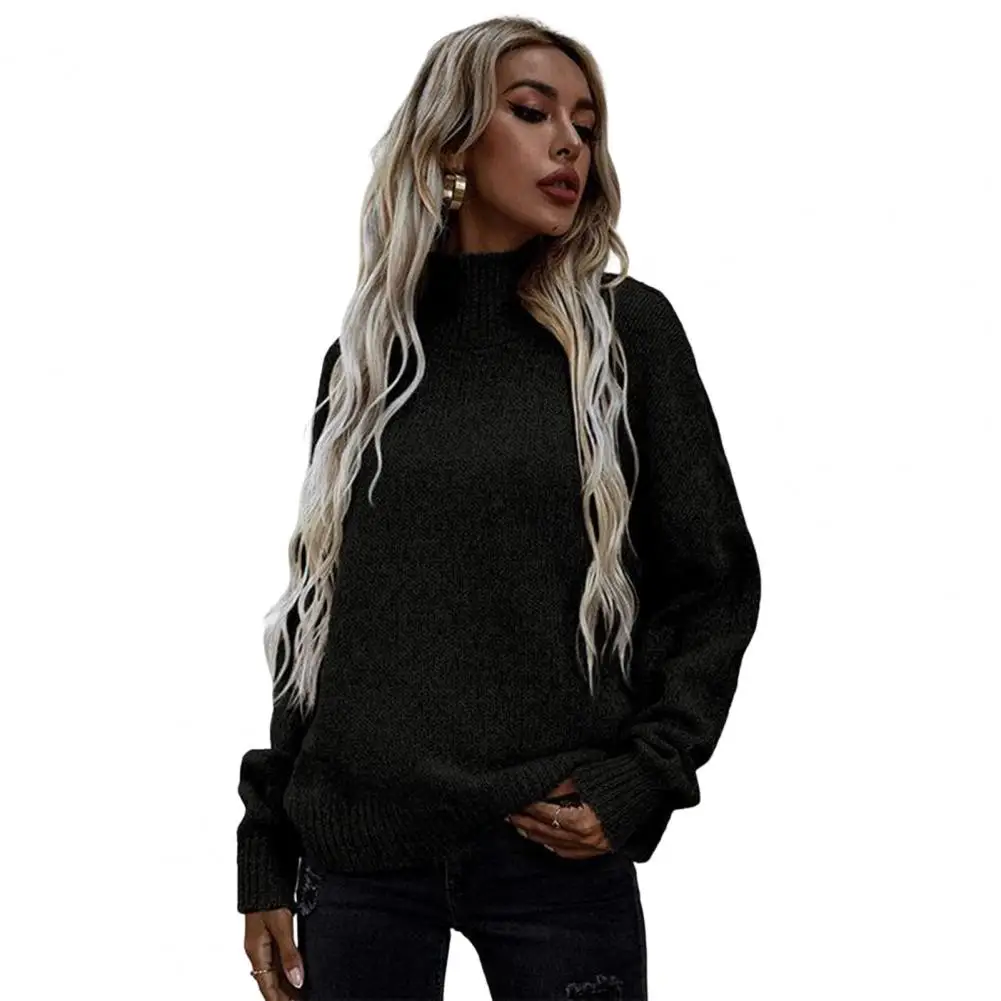 Winter Sweater  Thickened   Sweater Jumper Women Pullover Solid Simple Fashion Knitted Sweater