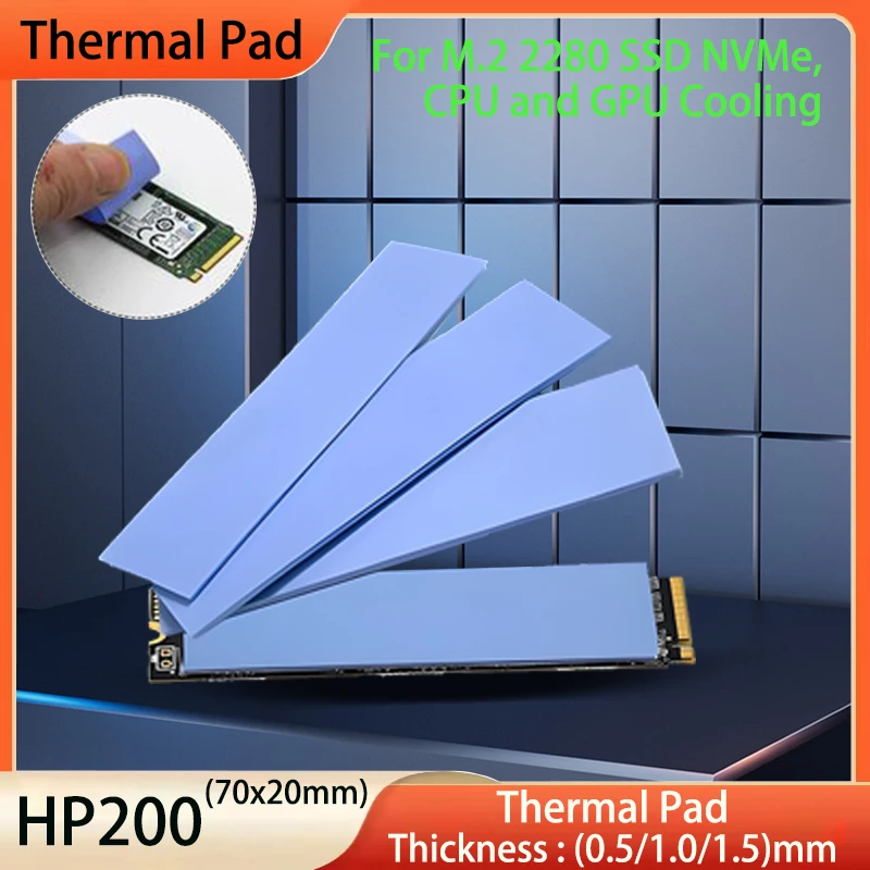 

Силиконовая термопрокладка — термопрокладка 70x20 мм для M.2 2280 SSD NVMe, процессора, видеокарты, радиатора, материнской платы, рассеивание тепла, тепло