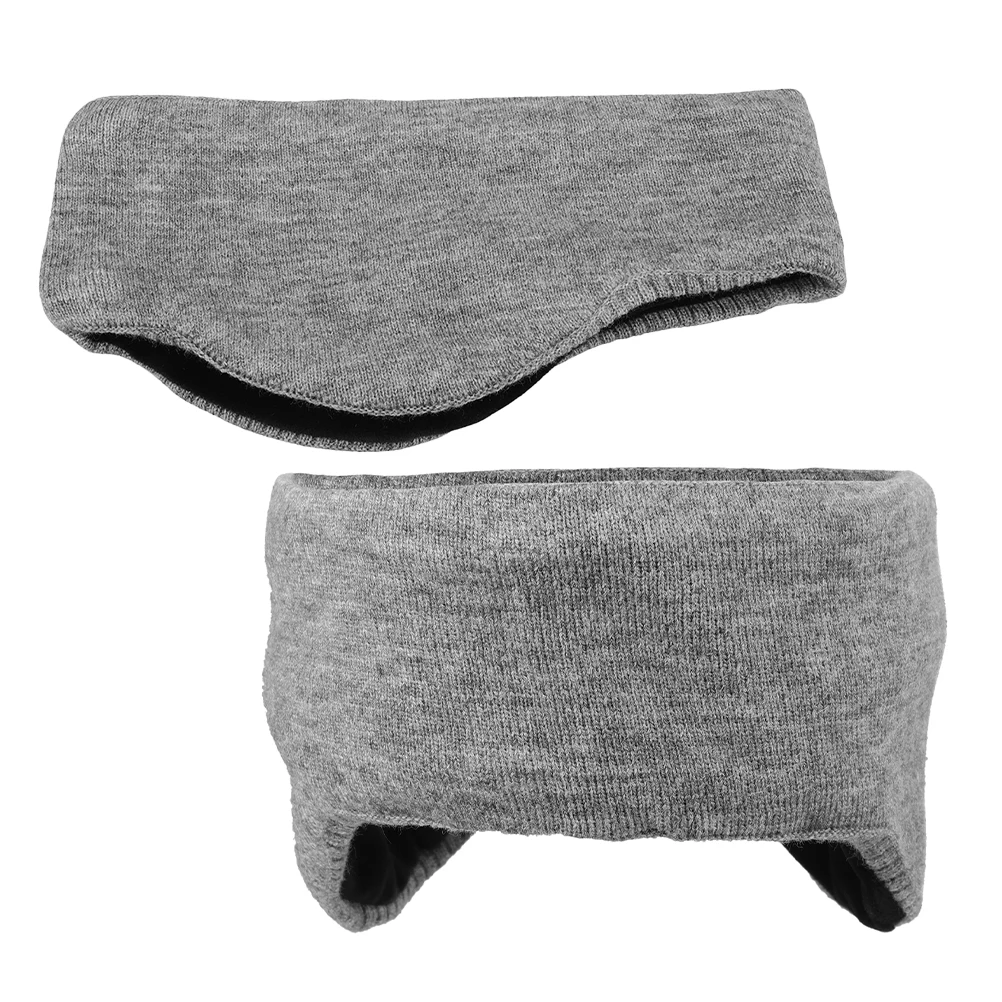 

2 pcs Headband Ear Muffs for Men Women Autumn Winter Warm Foldable Noise Reduction Sleeping Ear Covers Gray