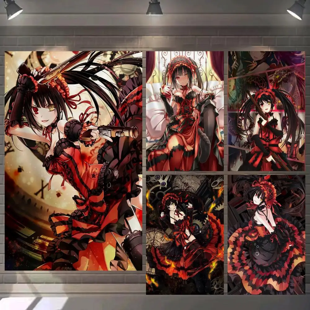 Game T-Tokisaki Kurumi Tapestry Microfiber Background Art Decor For Bedroom Living Room Bar Garden Outdoor Festival Wall Deco
