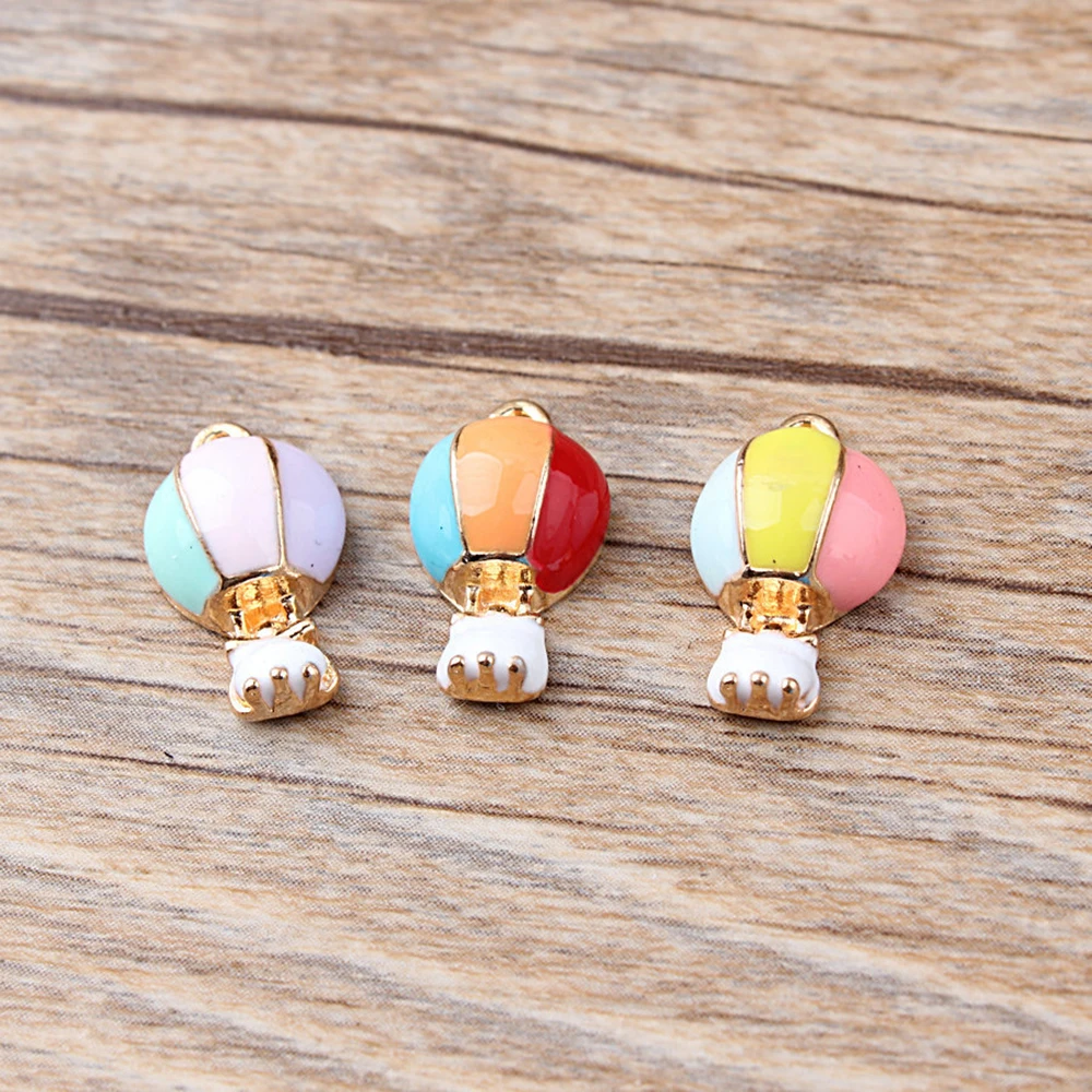 30pcs/lot Jewelry Accessory Alloy Solid Three Color Hot Air Balloon Pendant For Charms Earrings  Bracelet
