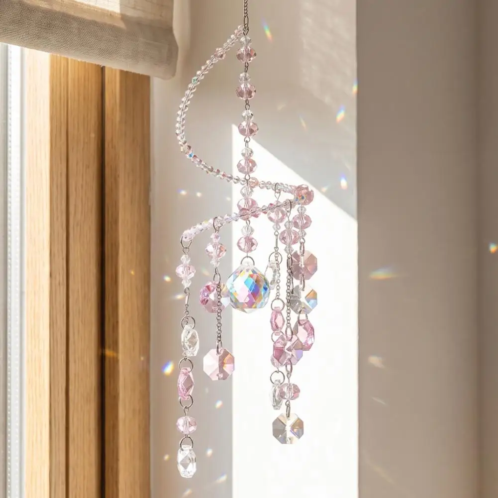 Faux Sun Catchers for Windows Spiral Sun Catcher Ornament Faux Prism Rainbow Maker Sparkling Hanging Decor for Home Balcony
