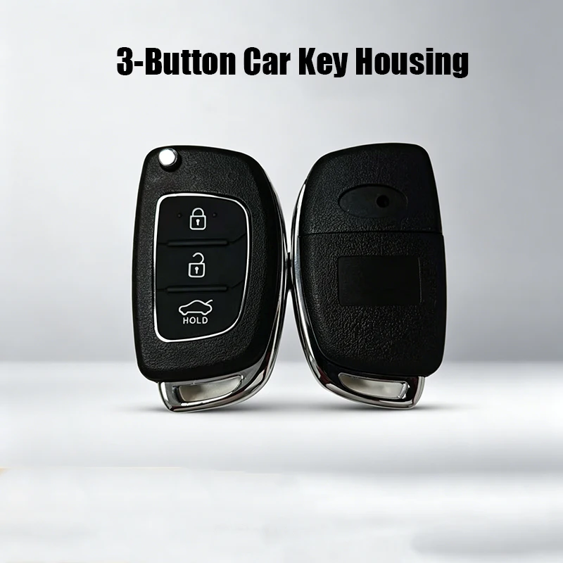 1 PC 3 Button Flip Remote Key Fob Case Shell For Hyundai I10 I20 I40 Ix35 Santa Fe Car Key Accessories