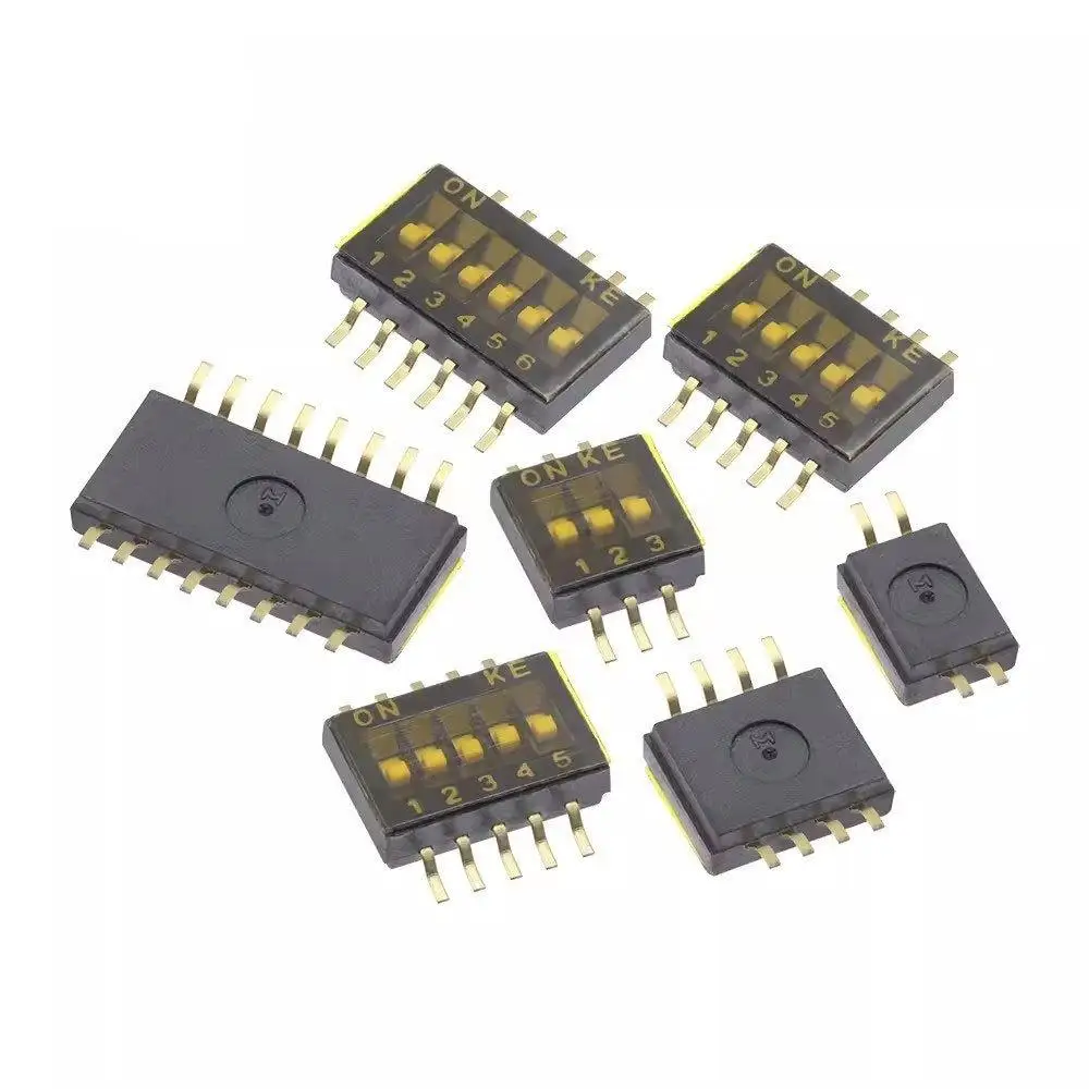 

Dip Type Switch 1Pin/2Pin/3Pin/4Pin/5Pin/6Pin/8Pin/10Pin 1.27mm/2.54mm/4mm Position Way DIP Toggle Switch 5PCS