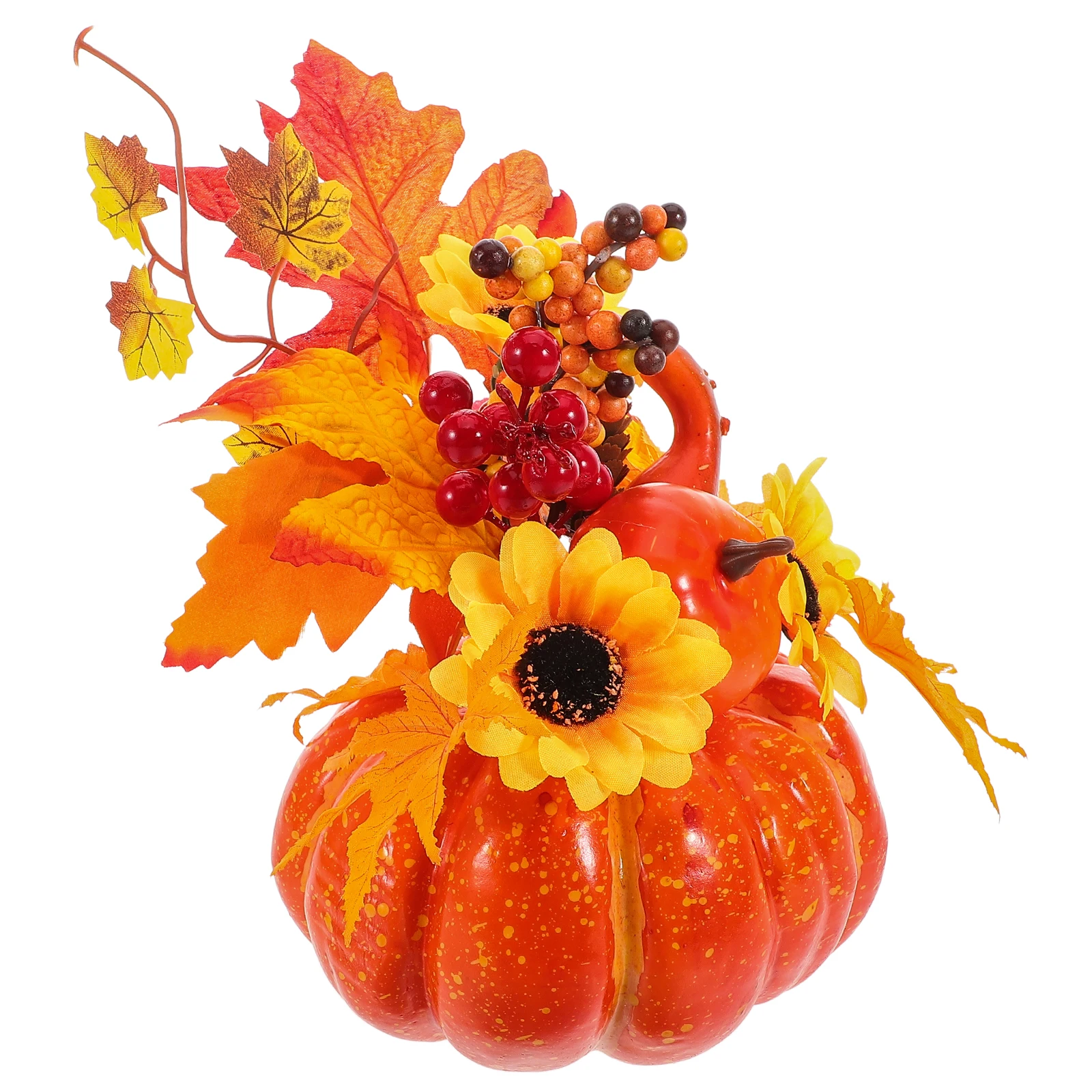 

Artificial naments Fall Flowers Vase Large Plastic Pumpkins RV Decoration Accessories Realistic Maple Leaves Sunflowers