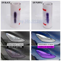 car headlight film uv ppf tpu Photochromic protection film transparent to black&purple change color stickers
