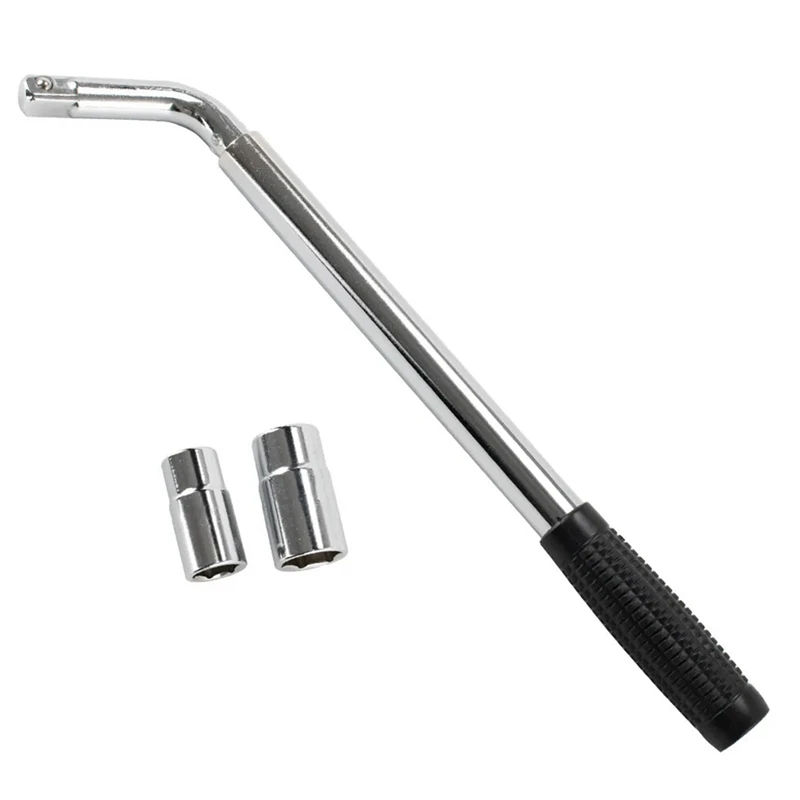 380-500 Mm Extendable Lug Wheel Brace Wrench Telescopic Auto Socket Tyre Nut 17, 19, 21, 23Mm L-Shaped Tire Wrench