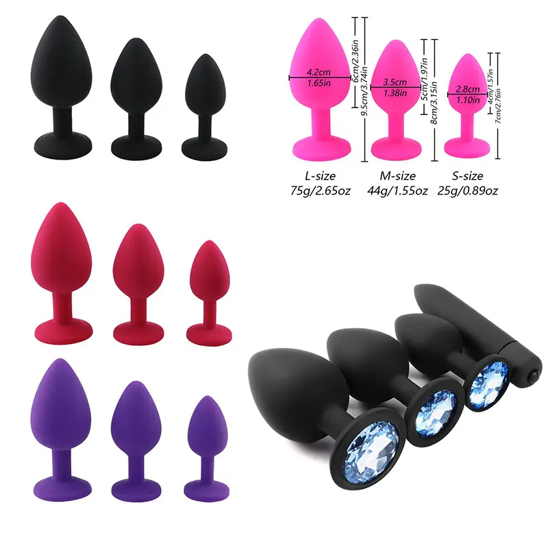 3 Sizes Anal Butt Plug Adult Silicone Anal Trainer Sex Prostate Back Yard Toy  Bdsm For Women Man Couple Gay Unisex Sex Shop 18+