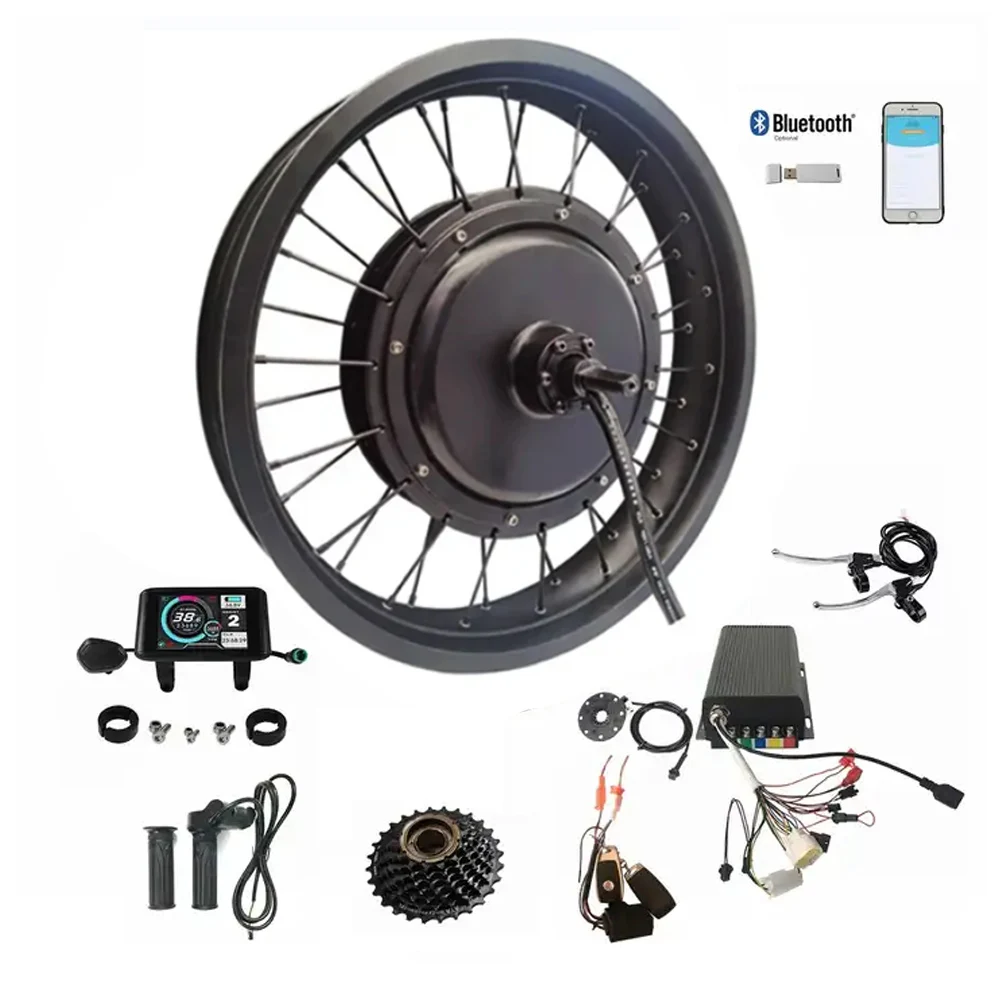 70-80km/h 60V 72V 3000W 20x4.0 20 Inch Fat Tire Snow Bike Electric Ebike Bicycle Hub Rear Spoke Motor Conversion Kit