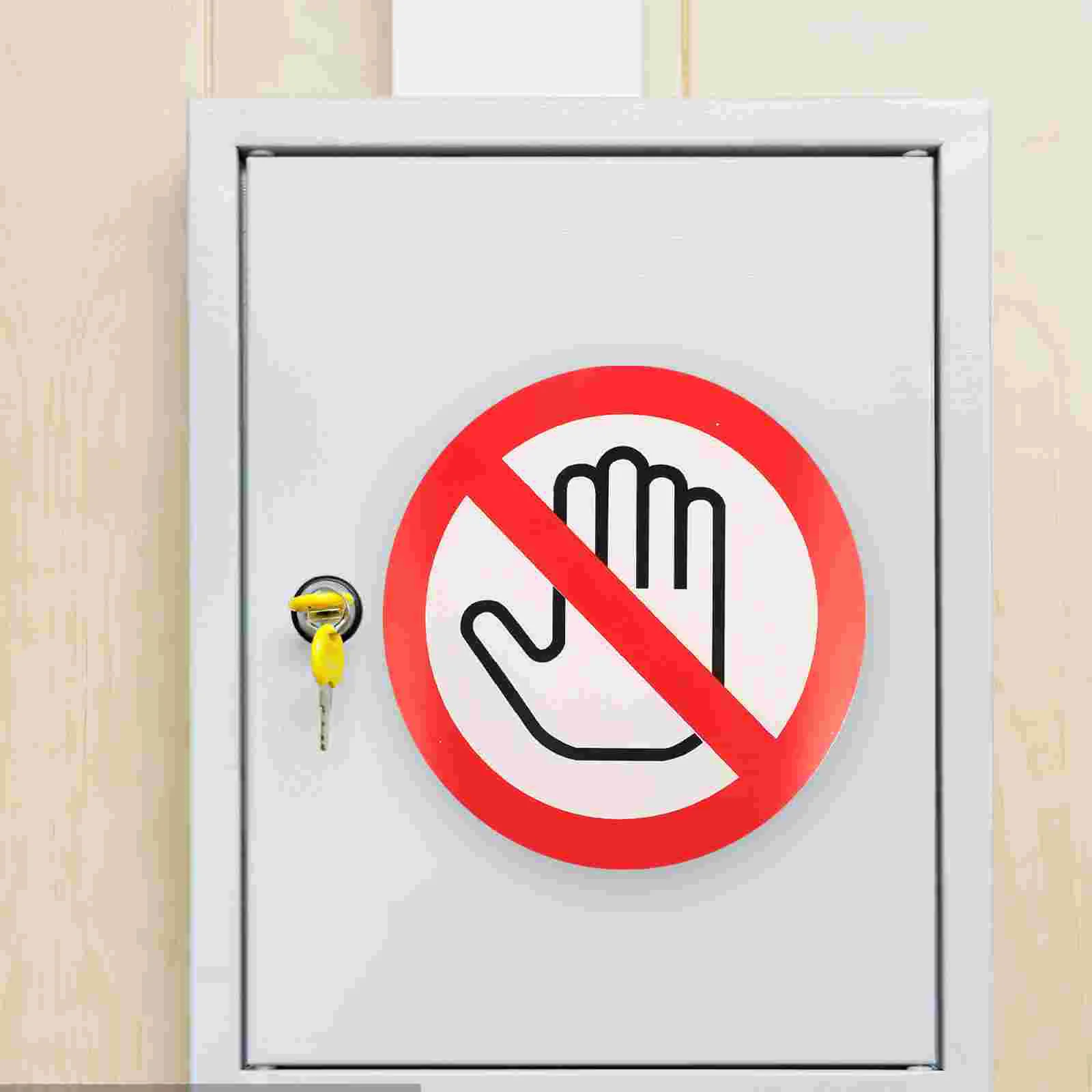 3 Pcs Safety Labels Don't Touch Warning Sticker Machine Decals Circle Stickers Sign Self-adhesive Vinyl Caution Round