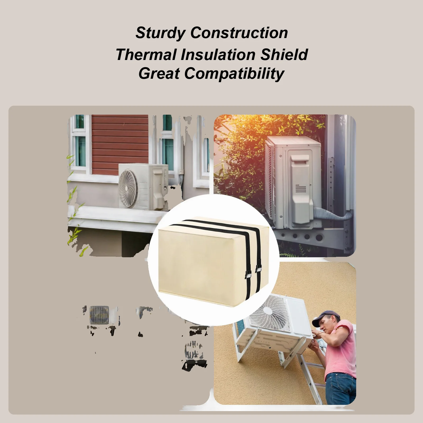 

Оконный чехол для кондиционера, утолщенный водонепроницаемый защитный чехол для оконного блока переменного тока для патио, экстерьера квартиры, двора, дома на открытом воздухе