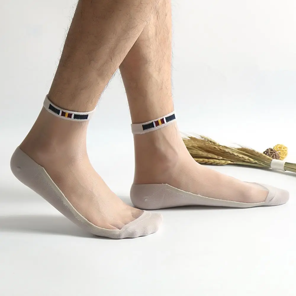 

Summer Breathable Antiskid Ultra-Thin Glass Silk Invisible Socks Cotton Short Socks Short Crew