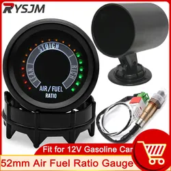HD 52mm 12V Car Digital Air Fuel Ratio Gauge with Bracket DIY Accessories Narrowband AFR Meter Indicator Digital Vacuum Meter