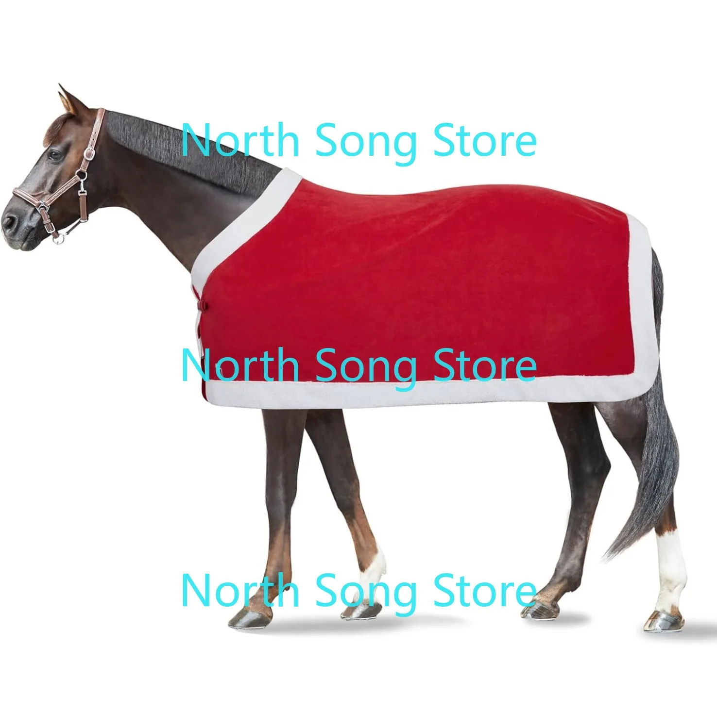 

Рождественское флисовое одеяло-холодильник Санта-Клауса из искусственного меха - красное