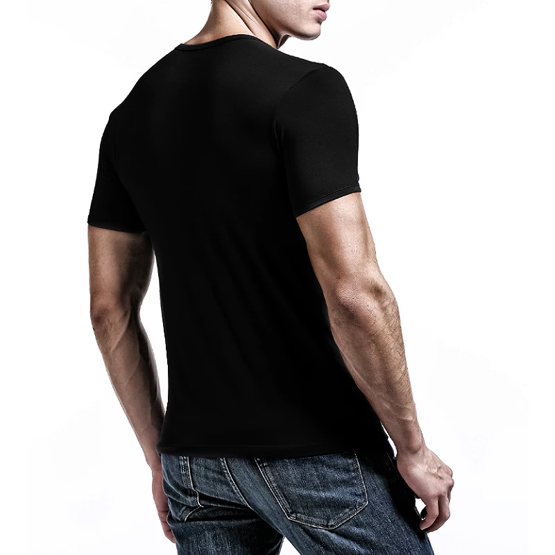 1 قطعة ملابس داخلية للرجال مشروط الصيف تي شيرتات قصيرة الاكمام رقيقة مستديرة الرقبة ضيق سليم صالح تانك القمم الرياضة بلون قميص #1