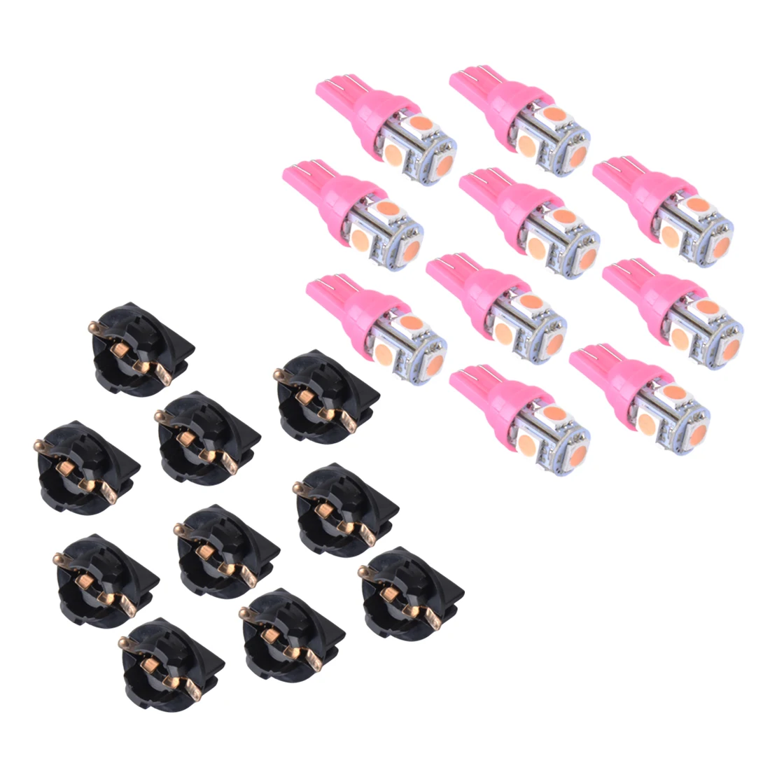 

10pcs T10 194 LED Speedometer Instrument Gauge Panel Cluster Dash Light Bulb With Sockets