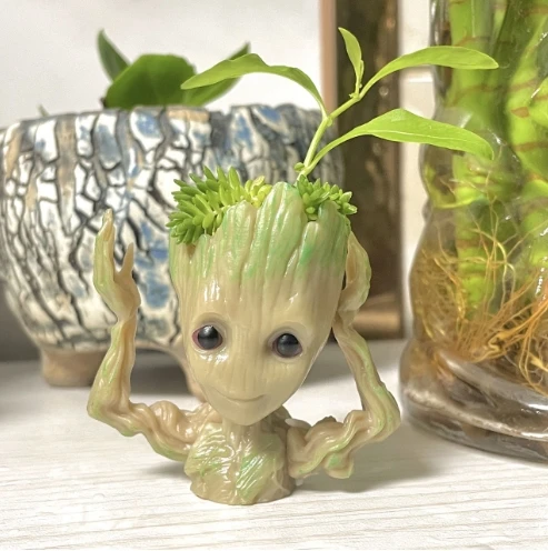 Hot Marvel second-generation Groot Anime Figure decoration Flower Ornament Groot Office Desk Decor Miniature Model Kids GIifts