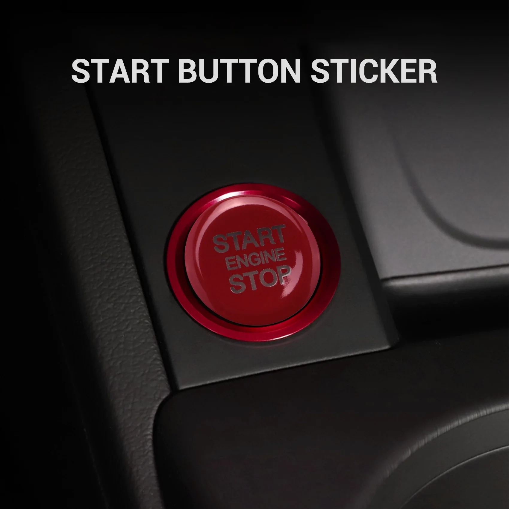 ABS Car Engine Start Stop Switch Button Cover Trim for Alfa Romeo Giulia Stelvio 2017 2018 (Red)_X01A