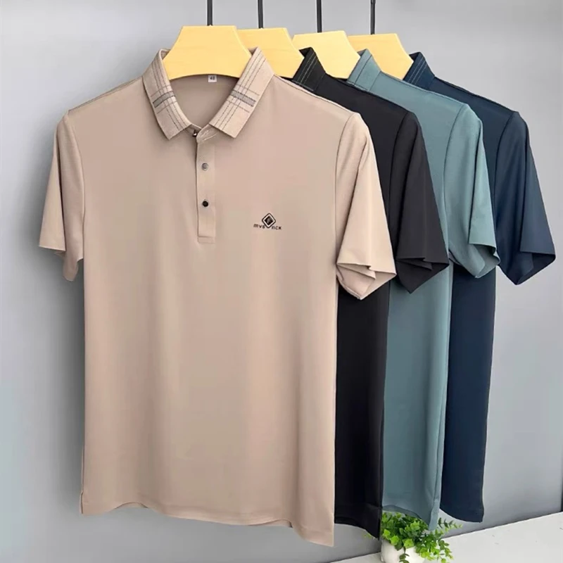 Luxury high-end fashion letter embroidered polo shirt Men\'s short sleeve T-shirt Summer comfortable breathable Paul shirt Men\'s