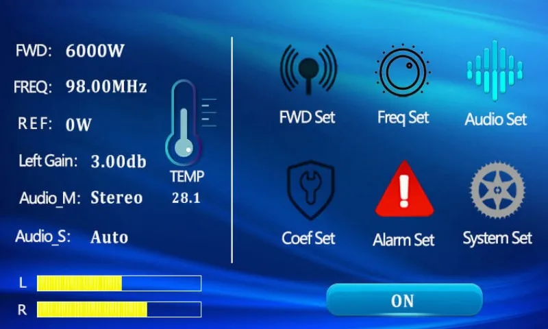 Transmissor de fm do watt do equipamento de transmissão 5kw 5000 do rádio do tela táctil