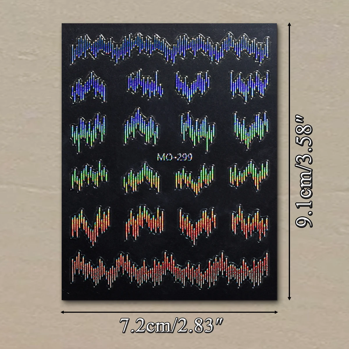 3/6 أوراق 5D ملصقات أظافر معدنية عاكسة، شارات خط موجة من الكروم الذهبي والفضي، فن أظافر منقوش ذاتي اللصق للاستخدام بنفسك #4