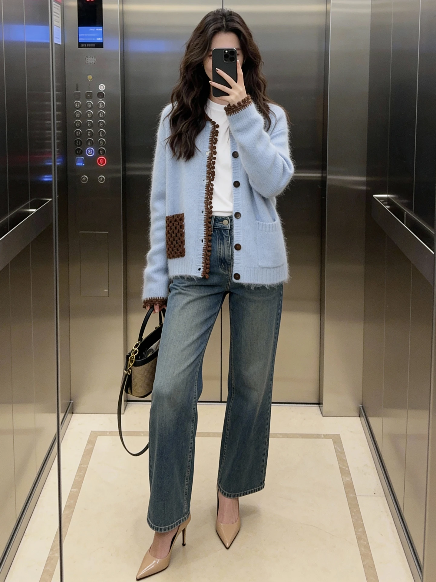 

High-End Winter Knitted Sweater with Button Detail And Cable Knit Design Ele Simple Sle Long Sve Women's Outerwear