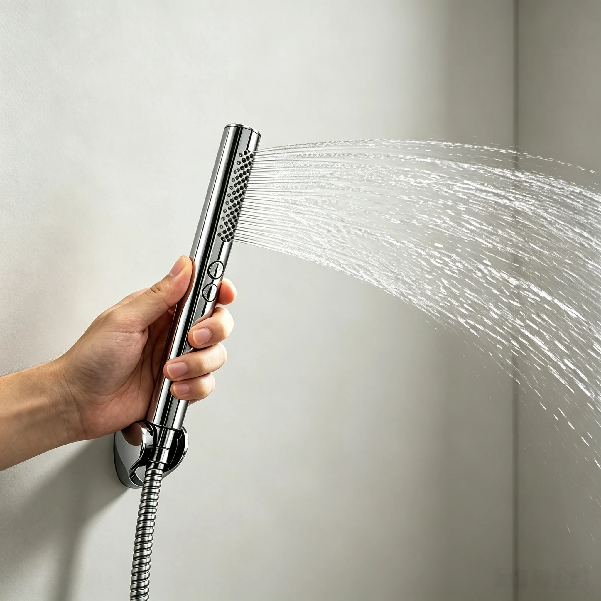 2 Modes Stick Handheld Shower Head High Pressure Shower Sprayer Black Bathroom Hand Shower Universal G1/2 Interface