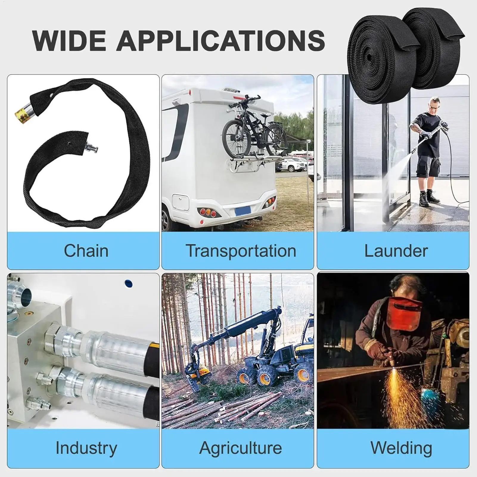 

Hydraulic Hose Sleeve Nylon Hydraulic Hose Sleeve Anti-Fire Cutting Wire Sheath Wrap For HVAC Conditioning Industry Maintenance