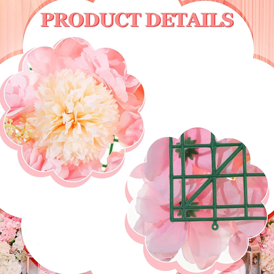 1pc Artificial Flower Wall Panel Rose Flower Backdrop Party Wedding Backdrop Bridal Shower Home Garden Decoration