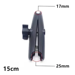 Bicycle Motorcycle Aluminum alloy Double Socket Arm for 17mm- 25mm Ball Head Clip Mount Adapter Extension Swivel Arm RAM Mount