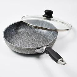 Frying 28/26/24/20cm Wok Non-stick Pan Skillet Cauldron Induction Cooker Pans Pancake Egg Gas Stove Home