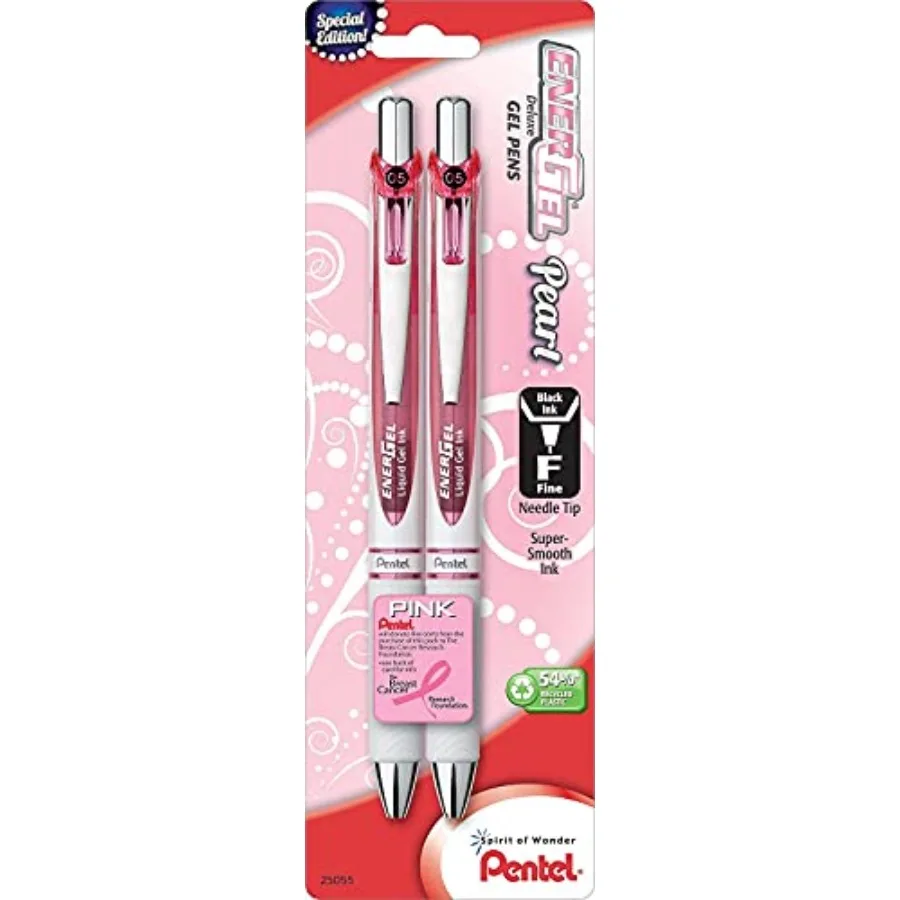

Pink BCA EnerGel Pearl Deluxe RTX Liquid Gel Pen,,Fine Line, Needle Tip (BLN75WBP2PA