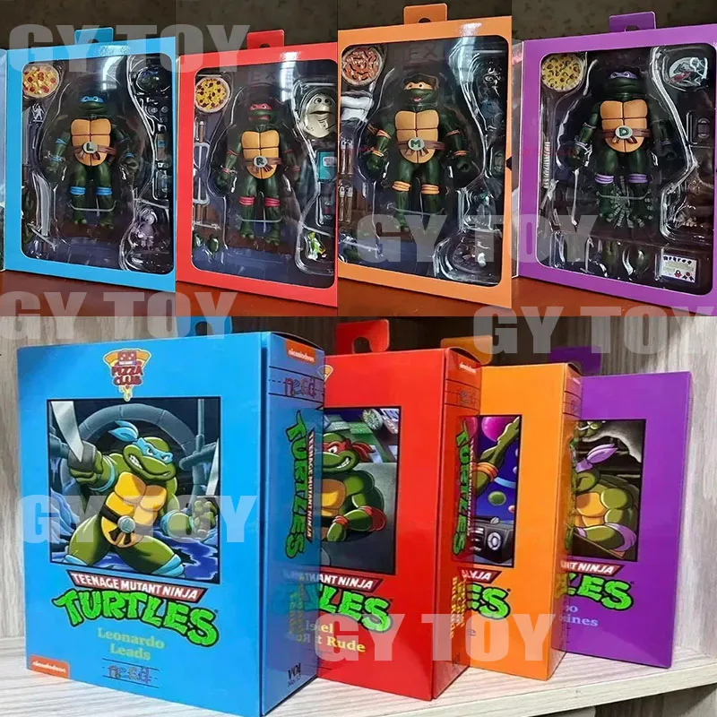 

NECA Turtles Figures Pizza Club Leonardo Leads SHF Ninja Anime Action Figure Statue Figurine For Kids Gifts Toys [In Stock]