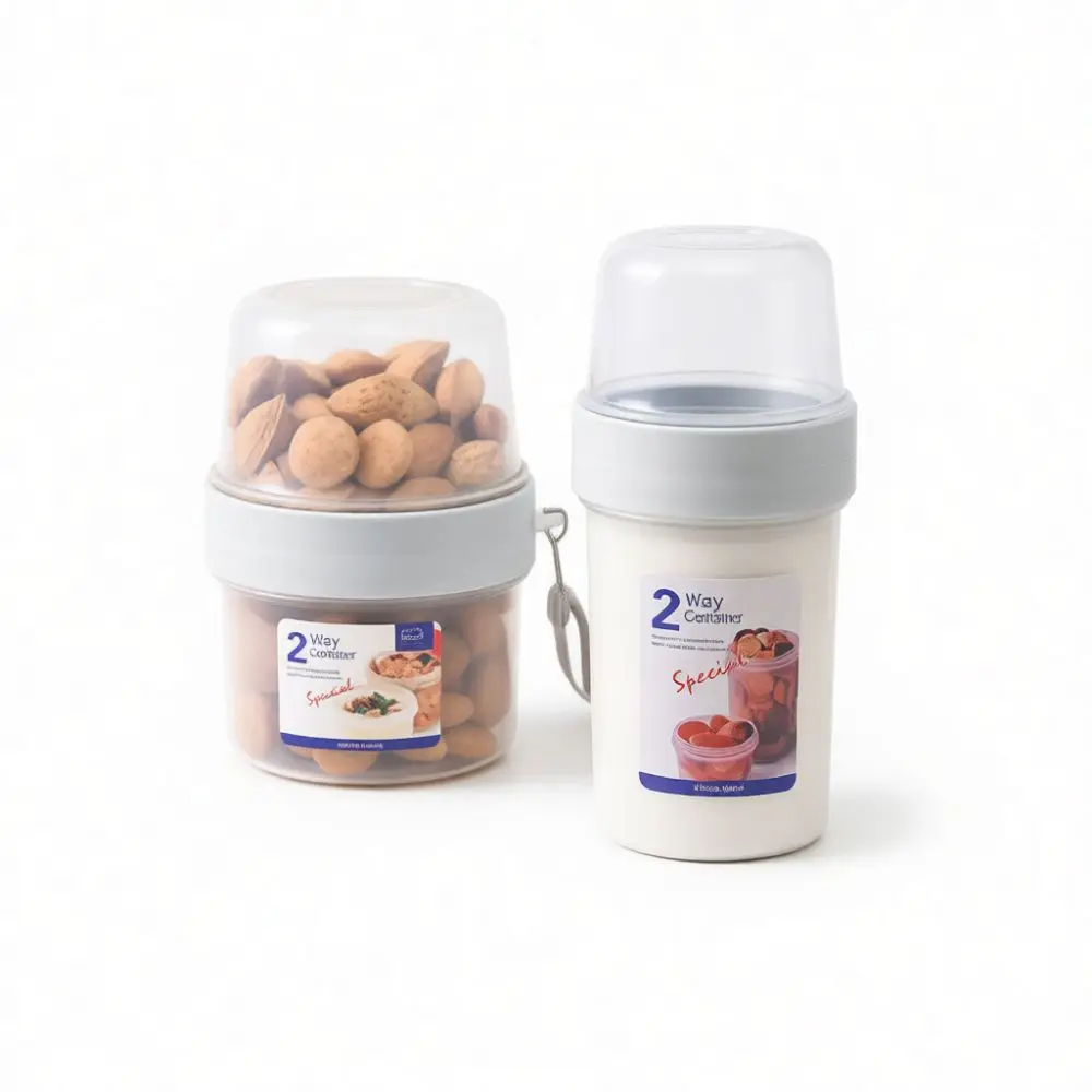 Portable Double Layer Food Preservation Box Airtight Container Fruit Salad Yogurt Snack Baby Food Storage Case Travel Kit